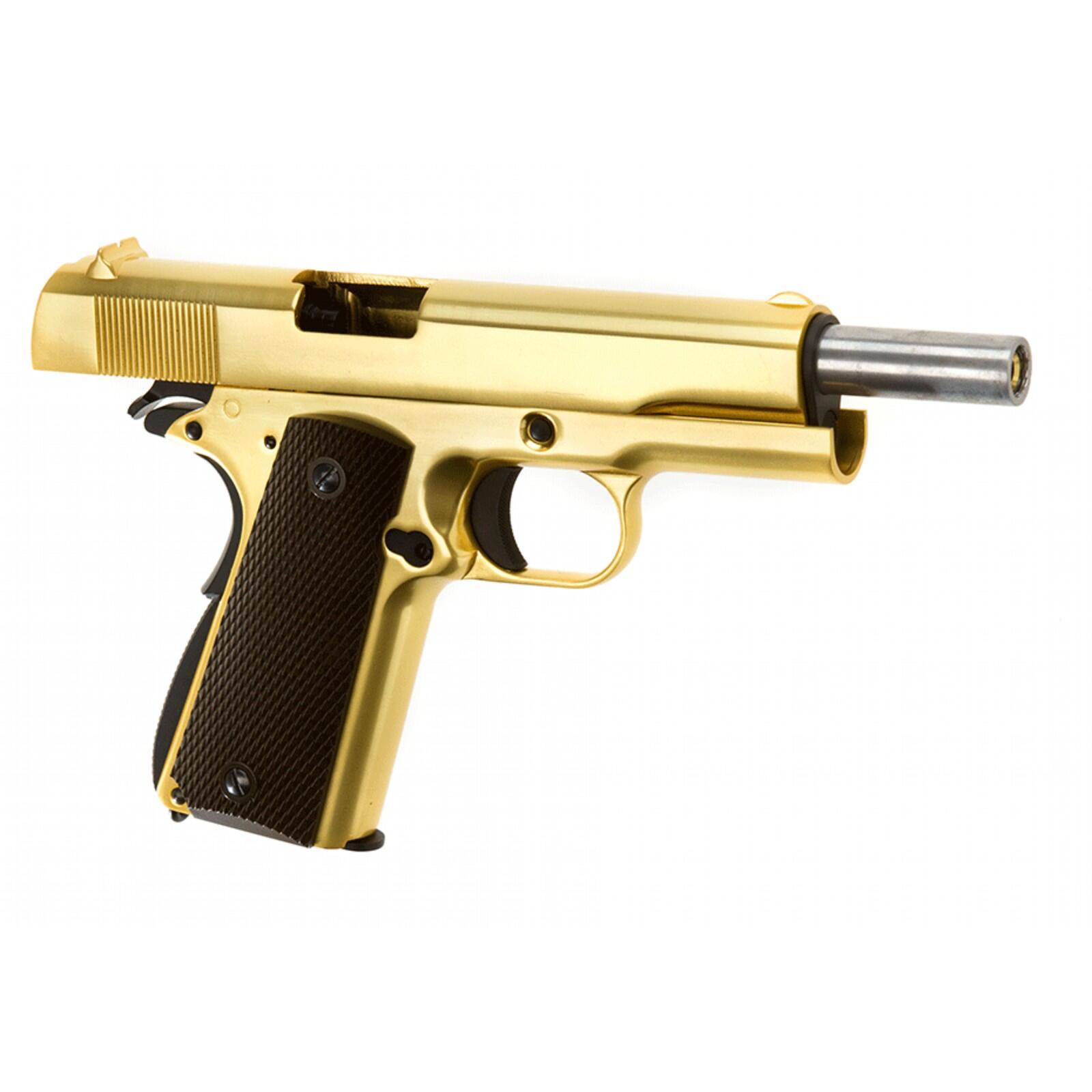 Softair Pistole WE M1911 Full Metal GBB Gold Ab