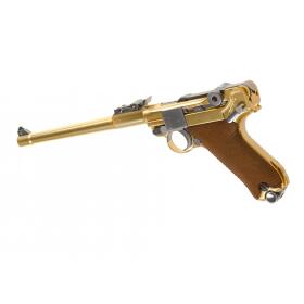 Softair - Pistol - WE - P08 8 Inch Full Metal GBB gold -...