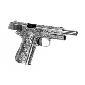 Softair - Pistole - WE M1911 Etched Full Metal GBB-Silver...