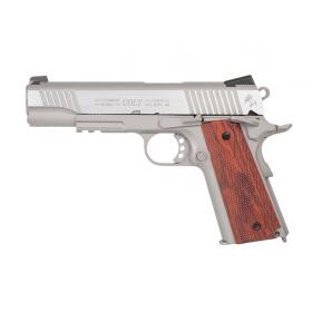 SET !!! Softair - Pistole - KWC - Colt 1911 Railgun Stainless CO2 GBB - ab 18, über 0,5 Joule