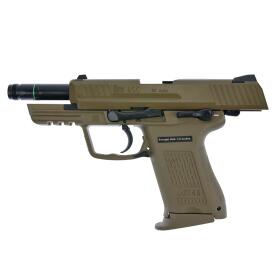 SET !!! Softair - Pistol - HECKLER & KOCH HK45 CT 6 mm GBB - FDE - from 18, over 0.5 joules