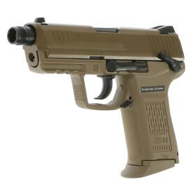 SET !!! Softair - Pistol - HECKLER & KOCH HK45 CT 6 mm GBB - FDE - from 18, over 0.5 joules