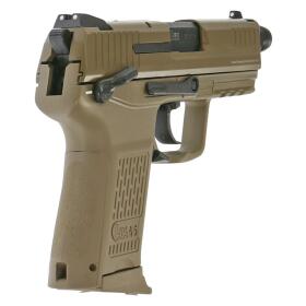 SET !!! Softair - Pistol - HECKLER & KOCH HK45 CT 6 mm GBB - FDE - from 18, over 0.5 joules