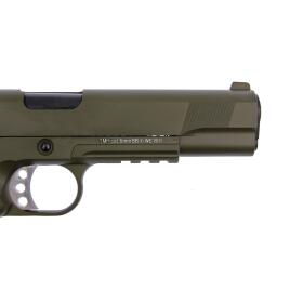 SET !!! Softair - Pistol - WE - M1911 MEU Tactical Full Metal GBB OD - from 18, over 0.5 joules