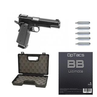 SET !!! Softair - Pistole - WE - M1911 A1 Tactical Full Metal Co2 GBB - ab 18, über 0,5 Joule