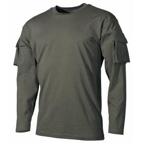 US Shirt, long sleeve, olive,with sleeve pockets