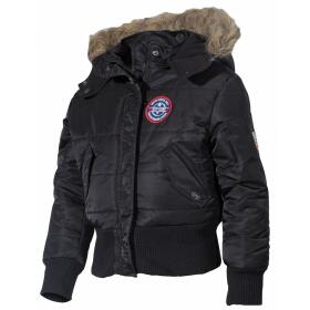 US children polar jacket, N2B,black, hood with fur collar