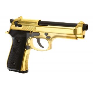 Softair - Pistol - WE M9 Full Metal GBB-Gold - from 18, over 0,5 Joule